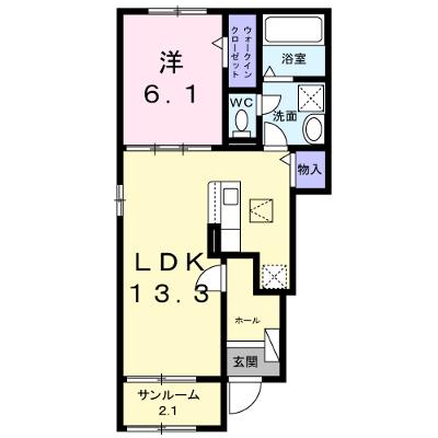 サン・パルージュⅡ 101【管理NO：1-028707401-01010】 ★家具家電は申し込み後に搬入します 2026年09月下旬入居可能の物件画像