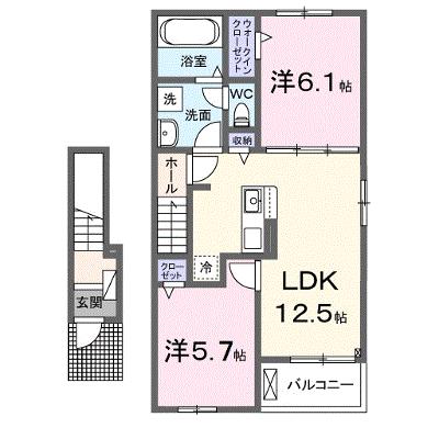 ジ・アポロ　Ⅱ 203【管理NO：1-028625402-02030】 ★家具家電は申し込み後に搬入します★の物件画像