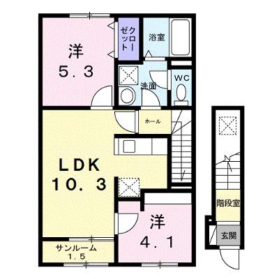 シャトーＫＩＮＫＩ　Ａ 203【管理NO：1-028483101-02030】 ★家具家電は申し込み後に搬入します★の物件画像