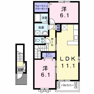 エトワ－ル 204【管理NO：1-021683901-02040】 ★家具家電は申し込み後に搬入します★ ★2026年08月中旬入居可能★の物件画像