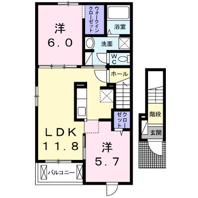 パルハーモニーⅠ 201【管理NO：1-021164901-02010】 ★家具家電は申し込み後に搬入します★の物件画像