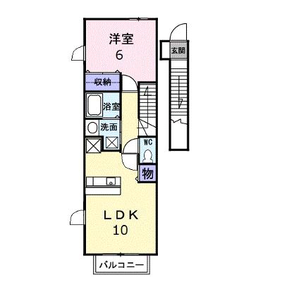 Ｗｅｓｔ　Ａｕｂｅ 204【管理NO：1-014093801-02040】 ★家具家電は申し込み後に搬入します★の物件画像