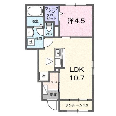 ビオラ徳山 104【管理NO：1-028709201-01040】 ★家具家電は申し込み後に搬入します★ ★2026年09月下旬入居可能★の物件画像