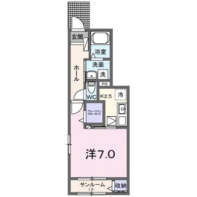 アンソレイエ．ＲＩＯ　Ｂ 103【管理NO：1-028463302-01030】 ★家具家電は申し込み後に搬入します★の物件画像