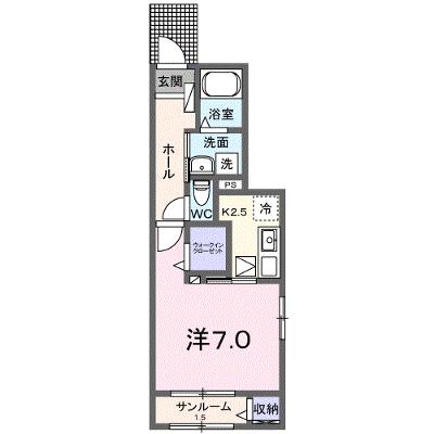 アンソレイエ．ＲＩＯ　Ｂ 101【管理NO：1-028463302-01010】 ★家具家電は申し込み後に搬入します★の物件画像