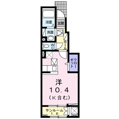 ラーゴム　Ⅰ 103【管理NO：1-027137001-01030】 ★家具家電は申し込み後に搬入します★の物件画像