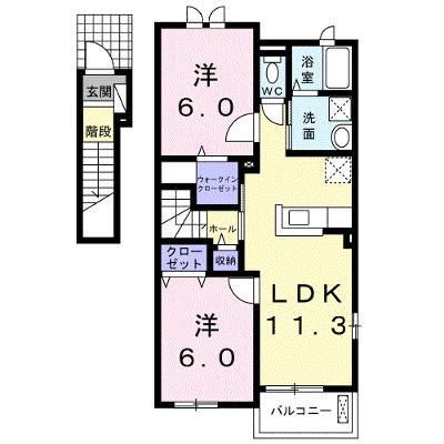 アウローラＫ　Ⅱ 201【管理NO：1-019205701-02010】 ★家具家電は申し込み後に搬入しますの物件画像