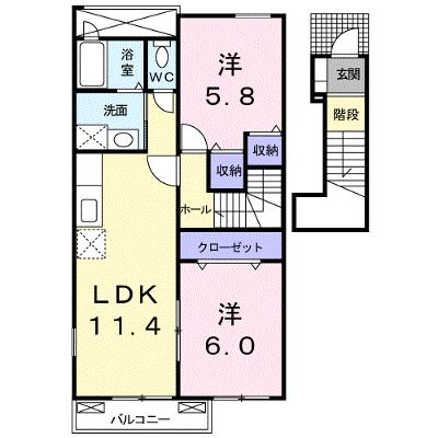 パストラーレⅡ 203【管理NO：1-014854101-02030】 ★家具家電は申し込み後に搬入します★の物件画像