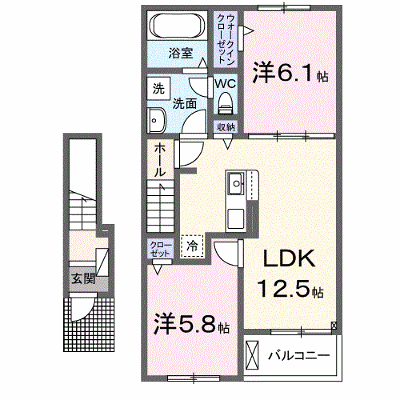カーサ・ピノＡ 203【管理NO：1-028342501-02030】 ★家具家電は申し込み後に搬入します★の物件画像