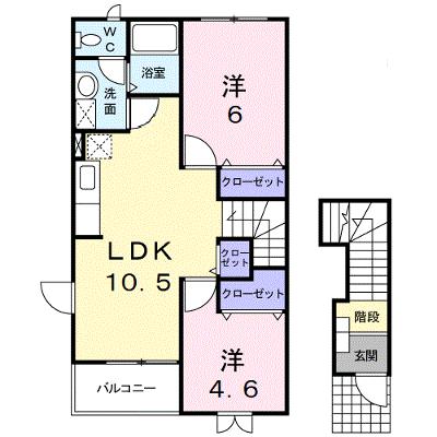 シャンドフルール　Ⅱ 201【管理NO：1-011367202-02010】 ★家具家電は申し込み後に搬入しますの物件画像