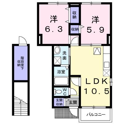 ハピネス２１ 105【管理NO：1-010477501-01040】 ★家具家電は申し込み後に搬入します★の物件画像