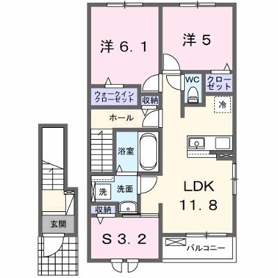ウエストアヴェニュー行橋 205【管理NO：1-027677401-02040】 ★家具家電は申し込み後に搬入します★の物件画像