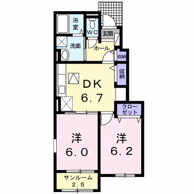 アヴニール　Ⅱ 102【管理NO：1-023577202-01020】 ★家具家電は申し込み後に搬入しますの物件画像