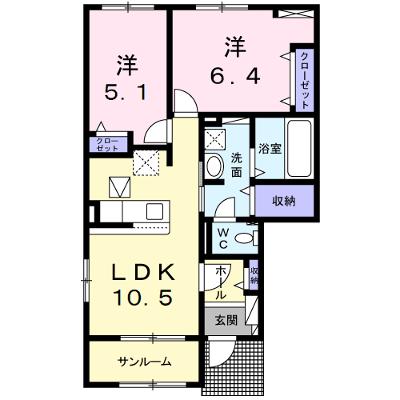 バランタイン　Ⅰ 101【管理NO：1-027006601-01010】 ★家具家電は申し込み後に搬入します★の物件画像