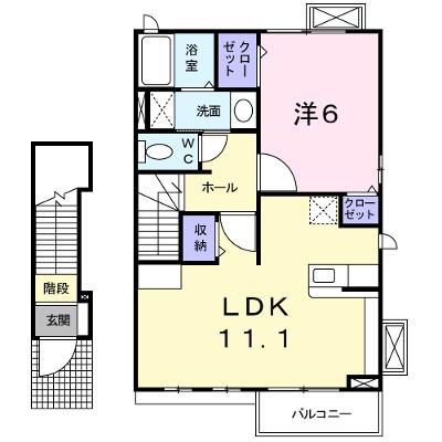 プロムナード上上津役Ａ 205【管理NO：1-021535901-02040】 ★家具家電は申し込み後に搬入します★の物件画像