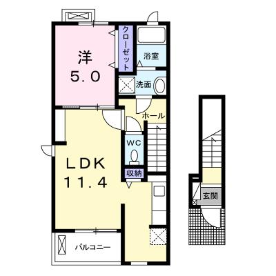 プリムローズ本城　Ｂ 201【管理NO：1-021403302-02010】 ★家具家電は申し込み後に搬入します★の物件画像