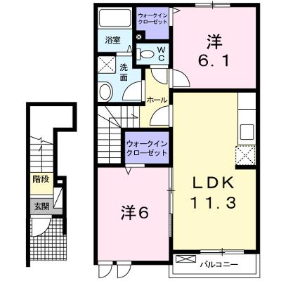コンフォ－ト八幡　Ⅱ 202【管理NO：1-018141502-02020】 ★家具家電は申し込み後に搬入します★の物件画像