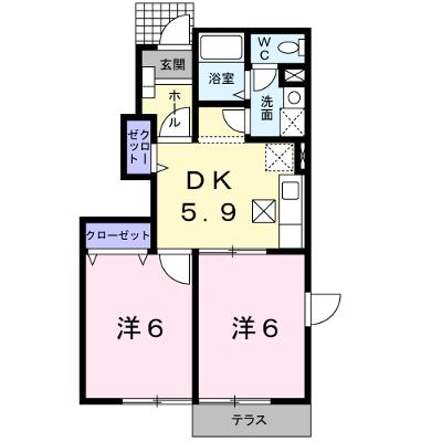 エヴァーグリーンＦ 101【管理NO：1-011706002-01010】 ★家具家電は申し込み後に搬入します★ ★2026年10月中旬入居可能★の物件画像
