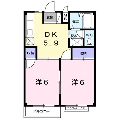 エルディム山本Ⅱ 203【管理NO：1-004395502-02030】 ★家具家電は申し込み後に搬入します★の物件画像