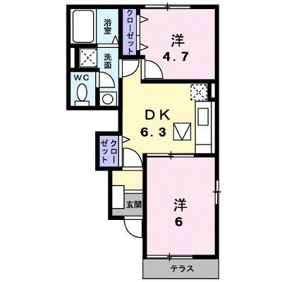 ラフィーネＢ 103【管理NO：1-013338202-01030】 ★家具家電は申し込み後に搬入します★の物件画像