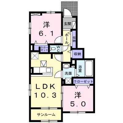 フレアルーチェ　吉野ヶ里Ⅴ 103【管理NO：1-027736803-01030】 ★家具家電は申し込み後に搬入します★ ★2026年09月下旬入居可能★の物件画像