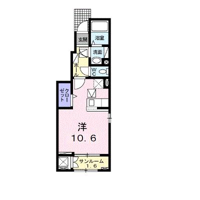 エレガンス　Ⅰ 101【管理NO：1-026407401-01010】 ★家具家電は申し込み後に搬入します★の物件画像