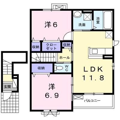 エヴァーグリーン納富分Ⅱ 204【管理NO：1-024016502-02040】 ★家具家電は申し込み後に搬入します★の物件画像
