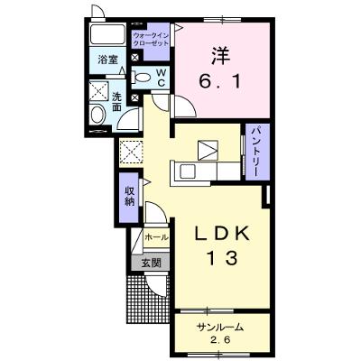 セレーノ　Ⅱ 102【管理NO：1-023072902-01020】 ★家具家電は申し込み後に搬入します★ ★2026年10月中旬入居可能★の物件画像