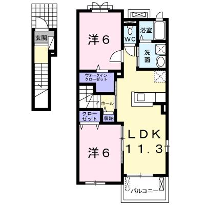 メゾン・シャーンス　Ⅰ 201【管理NO：1-022879601-02010】 ★家具家電は申し込み後に搬入します★の物件画像