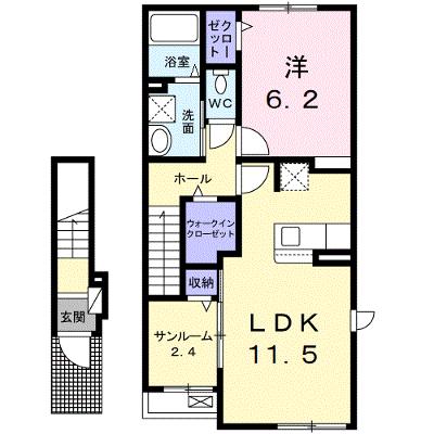 ベル・フィオーレⅤ　Ⅱ 203【管理NO：1-028129302-02030】 ★家具家電は申し込み後に搬入します 2026年09月下旬入居可能の物件画像