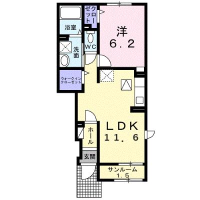 ベル・フィオーレⅤ　Ⅱ 103【管理NO：1-028129302-01030】 ★家具家電は申し込み後に搬入します★の物件画像