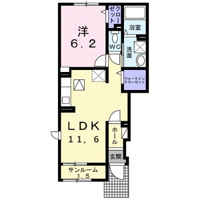 ベル・フィオーレⅤ　Ⅱ 101【管理NO：1-028129302-01010】 ★家具家電は申し込み後に搬入します★ ★2026年09月下旬入居可能★の物件画像