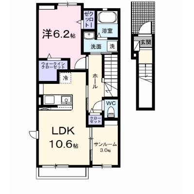 グラース・Ｍ 203【管理NO：1-028071801-02030】 ★家具家電は申し込み後に搬入します 2026年08月下旬入居可能の物件画像