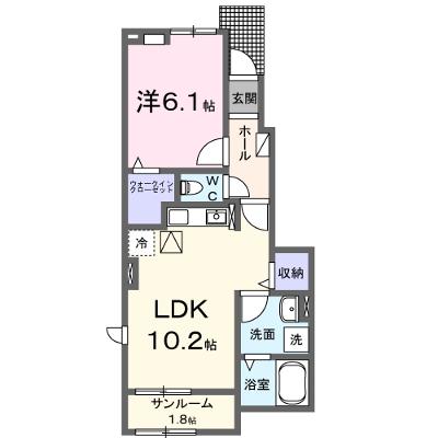 グラース・Ｍ 103【管理NO：1-028071801-01030】 ★家具家電は申し込み後に搬入します 2026年08月下旬入居可能の物件画像