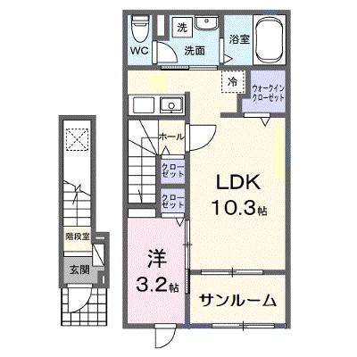 ラポールⅦ 204【管理NO：1-027000501-02040】 ★家具家電は申し込み後に搬入します★の物件画像