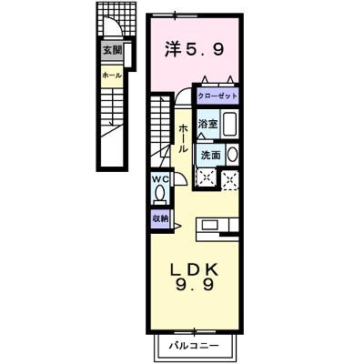 プロムナード　天神Ａ 202【管理NO：1-014602701-02020】 ★家具家電は申し込み後に搬入します★の物件画像
