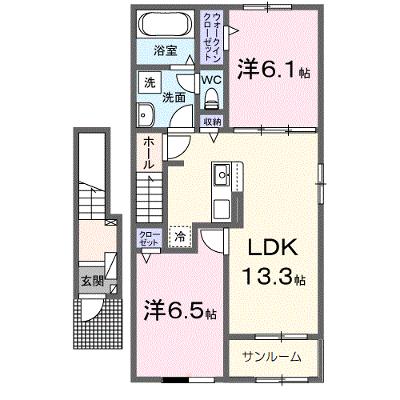 テラ　ディエス　ルーナ　Ｂ 204【管理NO：1-028431302-02040】 ★家具家電は申し込み後に搬入します★の物件画像