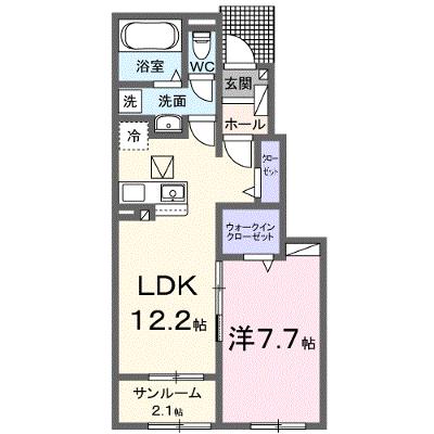 アルカンシエル　Ⅱ 104【管理NO：1-027031202-01040】 ★家具家電は申し込み後に搬入しますの物件画像