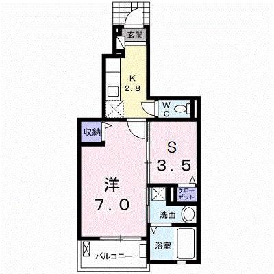 ポラリス　Ｋ 102【管理NO：1-023833801-01020】 ★家具家電は申し込み後に搬入します★の物件画像