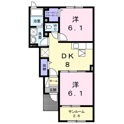 グレイス・ベル　Ⅱ 102【管理NO：1-023015802-01020】 ★家具家電は申し込み後に搬入しますの物件画像