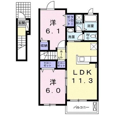 プラシード・プリムラＡ 202【管理NO：1-020630901-02020】 ★家具家電は申し込み後に搬入します★の物件画像