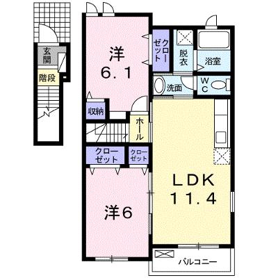 メゾン・プラシードＣ 201【管理NO：1-016421603-02010】 ★家具家電は申し込み後に搬入します★の物件画像