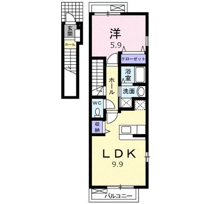 アヴニール　Ⅱ 201【管理NO：1-013722002-02010】 ★家具家電は申し込み後に搬入しますの物件画像