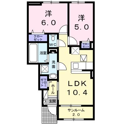 フェリビータ 102【管理NO：1-025076501-01020】 ★家具家電は申し込み後に搬入します★の物件画像