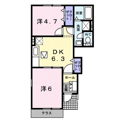 カ－サグレイスＢ 101【管理NO：1-012619502-01010】 ★家具家電は申し込み後に搬入しますの物件画像