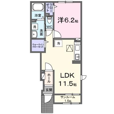 アウローラ鶴崎Ⅱ 103【管理NO：1-028109602-01030】 ★家具家電は申し込み後に搬入します★の物件画像