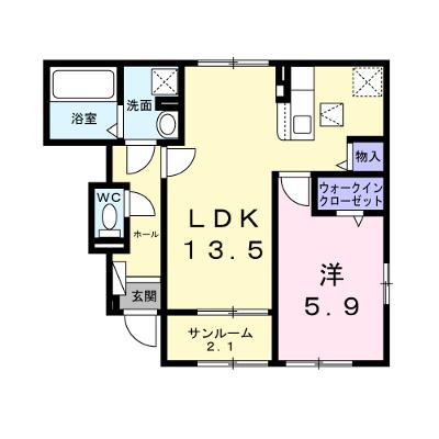 アウローラ鶴崎Ⅰ 102【管理NO：1-028109601-01020】 ★家具家電は申し込み後に搬入しますの物件画像
