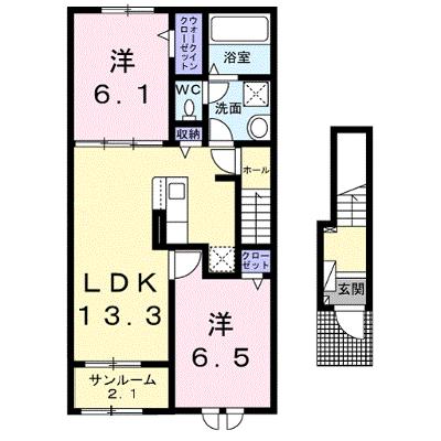 アナザースカイⅠ 202【管理NO：1-027121601-02020】 ★家具家電は申し込み後に搬入します 2026年08月下旬入居可能の物件画像