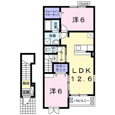 ａ　ｂｅｌｌｅ　ｋ　Ⅱ 202【管理NO：1-018384801-02020】 ★家具家電は申し込み後に搬入します★の物件画像