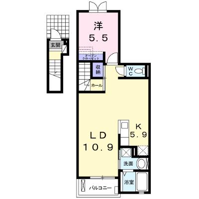 ロワゾブルー 202【管理NO：1-020900601-02020】 ★家具家電は申し込み後に搬入します★の物件画像